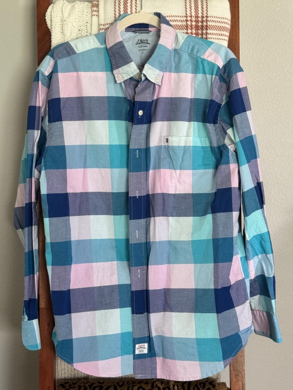 Mens Plaid Long Sleeve Shirt